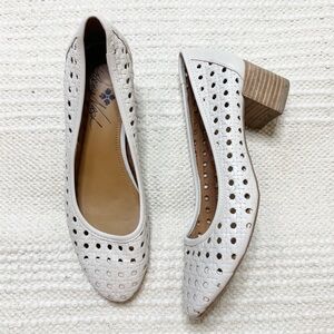 PATRICIA NASH cream perforated leather Allegra heels 8